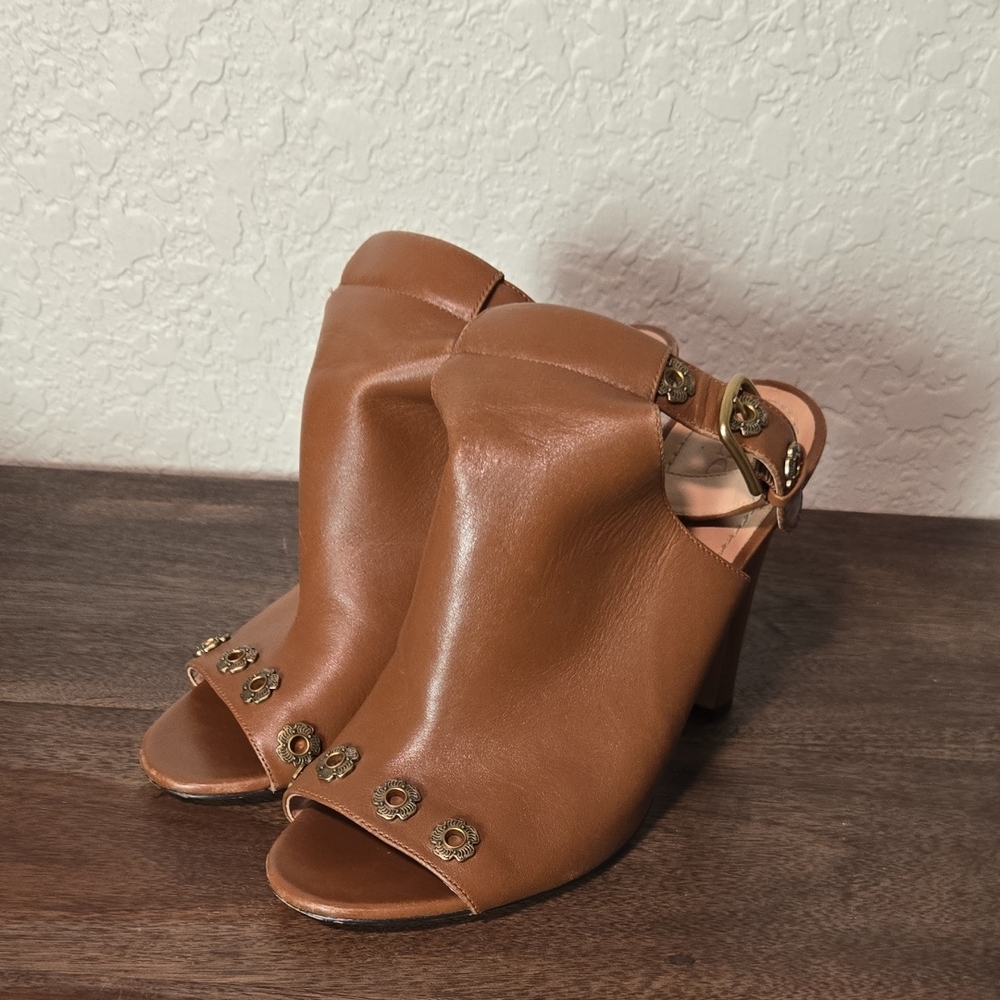 Coach‎ Brown Leather Heeled Sandals